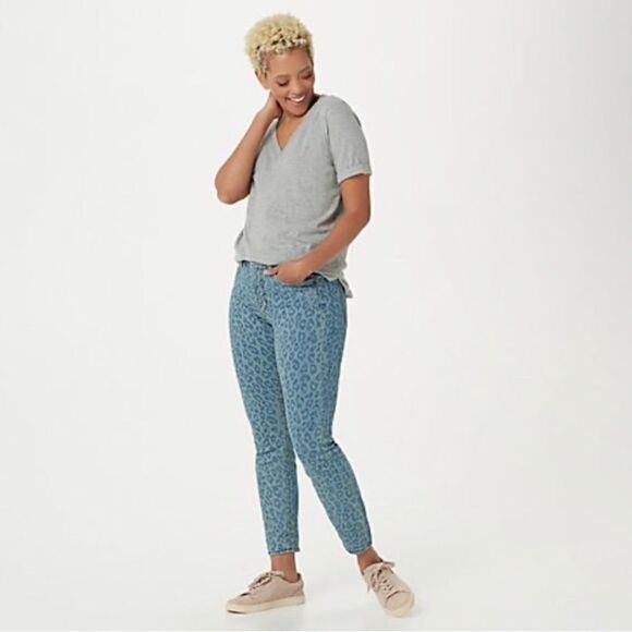 Jen7 by 7 for All Mankind Ankle Skinny - Sunrise Leopard - Picture 3 of 12